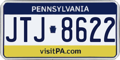 PA license plate JTJ8622