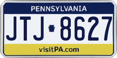 PA license plate JTJ8627
