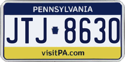 PA license plate JTJ8630