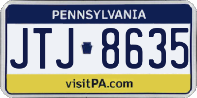 PA license plate JTJ8635