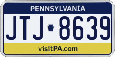 PA license plate JTJ8639