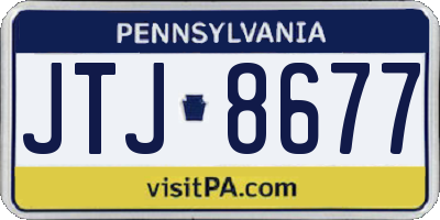 PA license plate JTJ8677