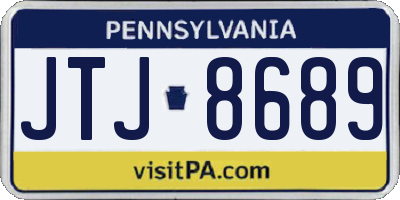 PA license plate JTJ8689