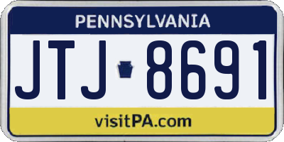 PA license plate JTJ8691