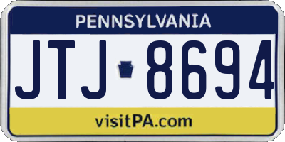 PA license plate JTJ8694