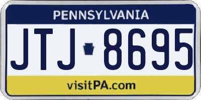 PA license plate JTJ8695