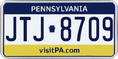 PA license plate JTJ8709
