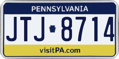 PA license plate JTJ8714