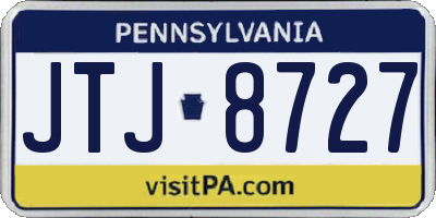 PA license plate JTJ8727
