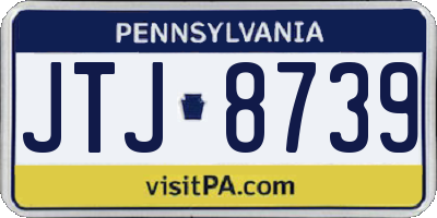 PA license plate JTJ8739