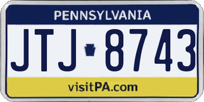 PA license plate JTJ8743