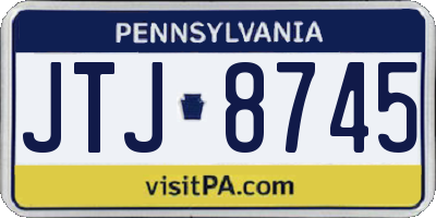 PA license plate JTJ8745