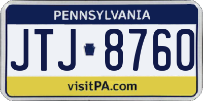 PA license plate JTJ8760