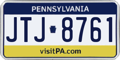 PA license plate JTJ8761