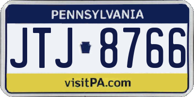 PA license plate JTJ8766