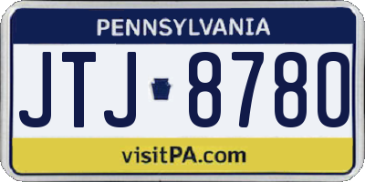PA license plate JTJ8780