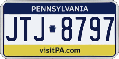 PA license plate JTJ8797