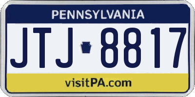 PA license plate JTJ8817