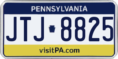 PA license plate JTJ8825