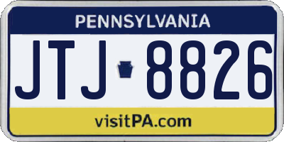 PA license plate JTJ8826