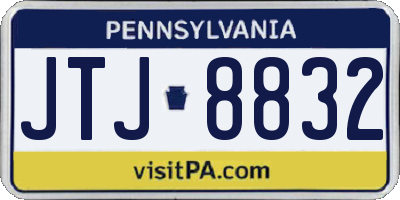 PA license plate JTJ8832