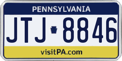 PA license plate JTJ8846