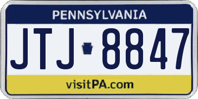 PA license plate JTJ8847