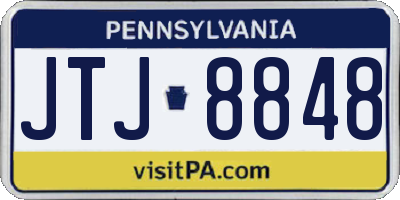 PA license plate JTJ8848