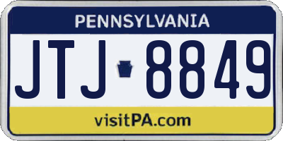 PA license plate JTJ8849