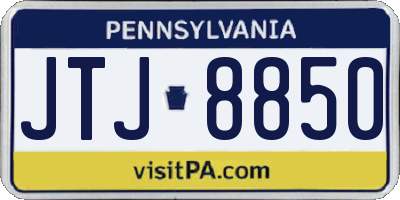 PA license plate JTJ8850
