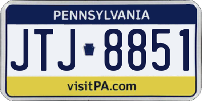 PA license plate JTJ8851