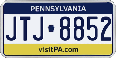 PA license plate JTJ8852