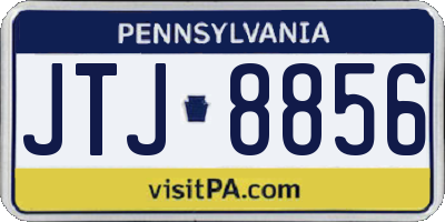 PA license plate JTJ8856