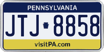 PA license plate JTJ8858