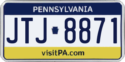 PA license plate JTJ8871