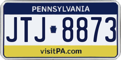 PA license plate JTJ8873