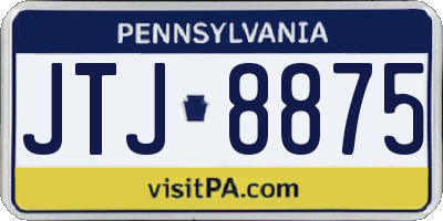 PA license plate JTJ8875