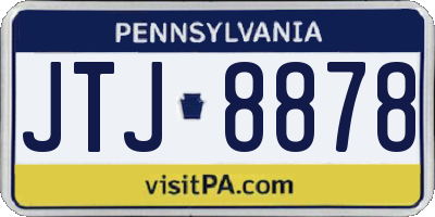 PA license plate JTJ8878