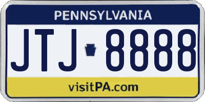 PA license plate JTJ8888