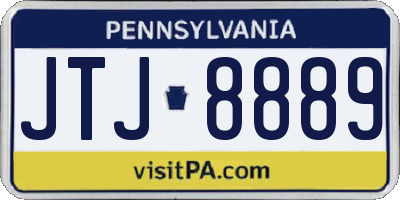 PA license plate JTJ8889