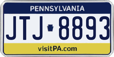 PA license plate JTJ8893