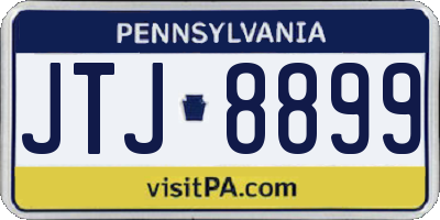 PA license plate JTJ8899