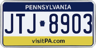 PA license plate JTJ8903