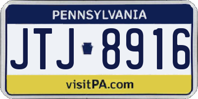 PA license plate JTJ8916