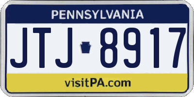 PA license plate JTJ8917