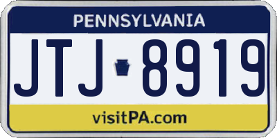 PA license plate JTJ8919