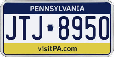 PA license plate JTJ8950