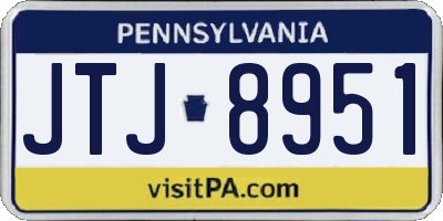 PA license plate JTJ8951