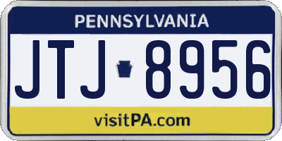 PA license plate JTJ8956