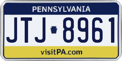 PA license plate JTJ8961